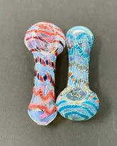 3 Inch Double Color Silver Twisting Art Hand Pipe